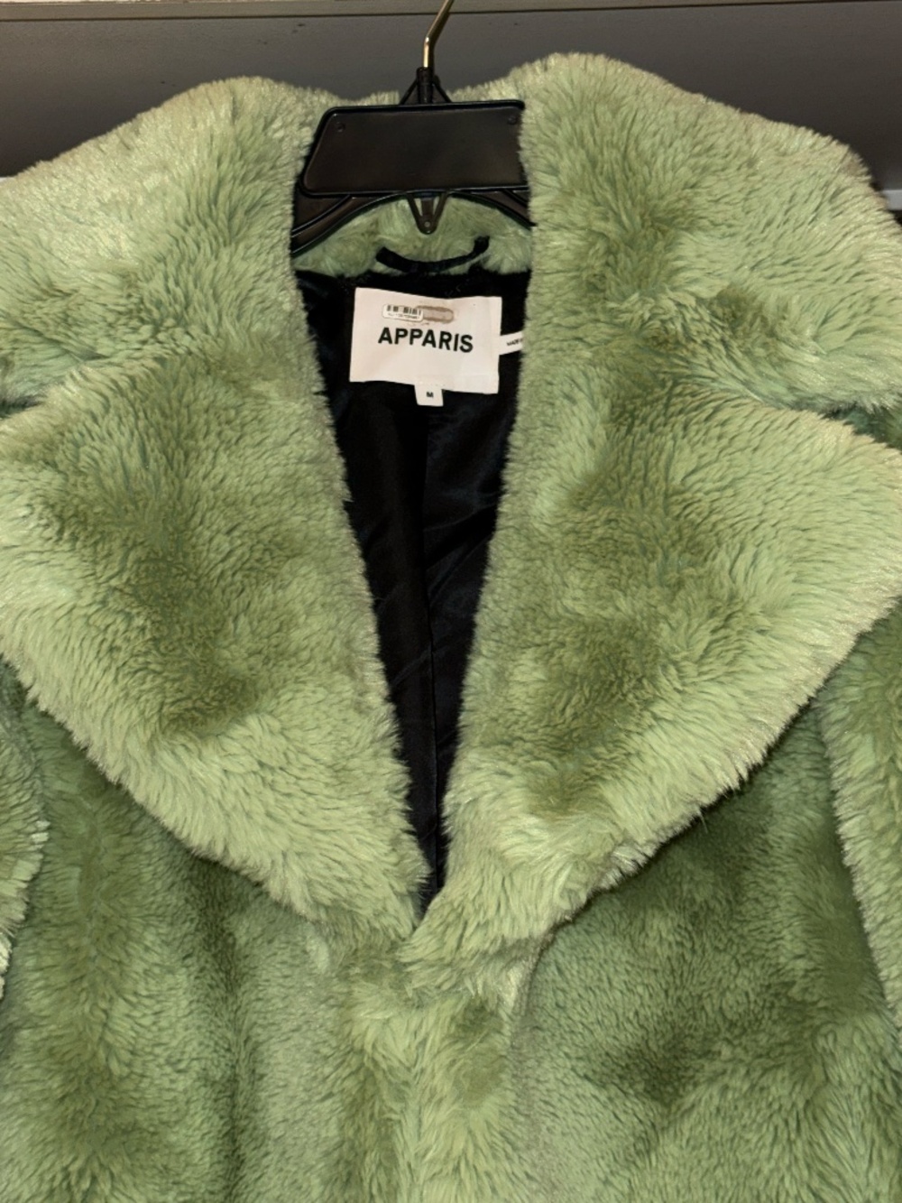 Apparis Medium M Miller faux fur green jacket  - Picture 6 of 8